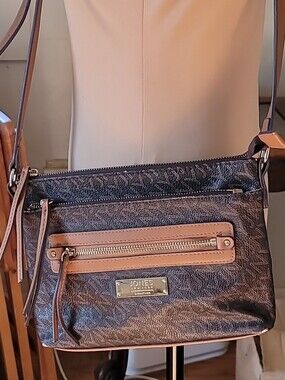 JONES NEW YORK Designer-Inspired Crossbody Bag in Brown